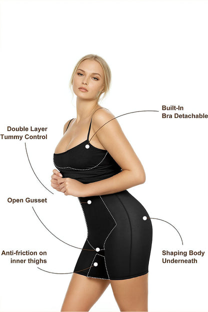 2-in-1 Shapewear Dress – Double Layer Tummy Control-Soul Flow Apparel