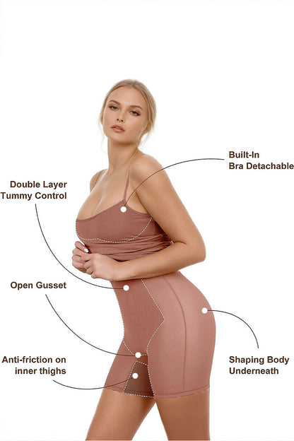 2-in-1 Shapewear Dress – Double Layer Tummy Control-Soul Flow Apparel