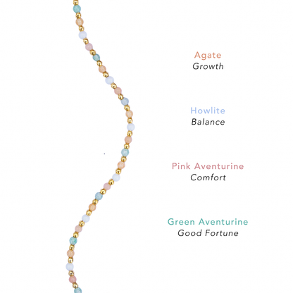 Good Fortune + Growth 2mm Metal Accent Healing Necklace