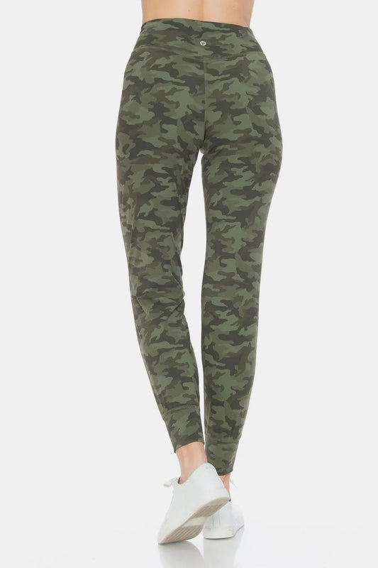 Camouflage high waist leggings with a sleek fit and soft fabric for comfort and style
