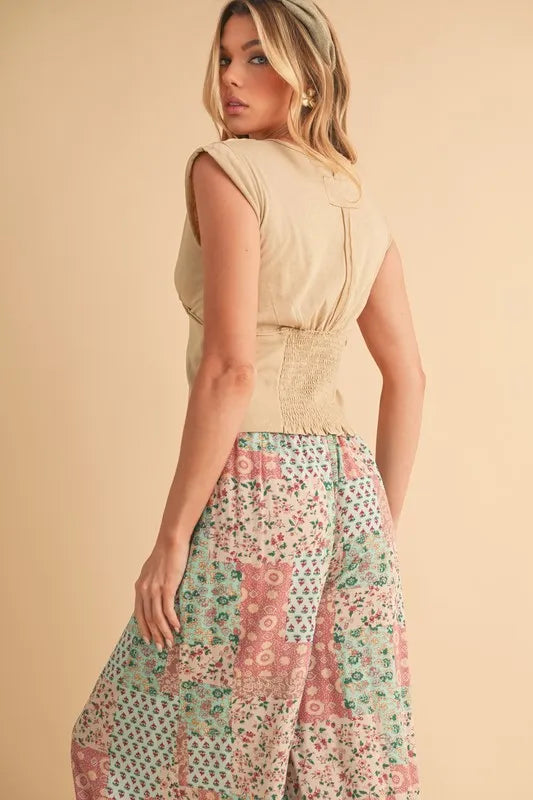 Aemi+Co Printed Wide Leg Pants-Soul Flow Apparel