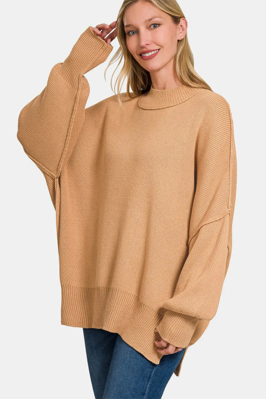 Trendsi Oversized Boho Sweater for Women in Soft Beige with Cozy Knit Design