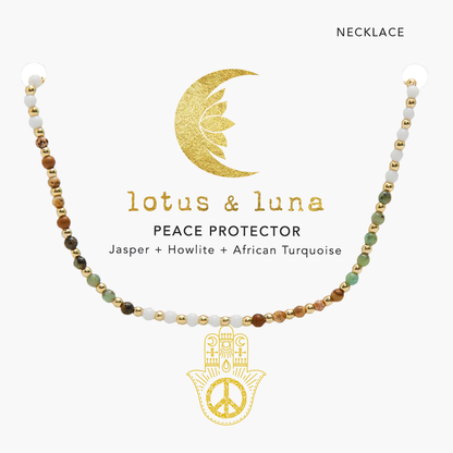Peace Protector 2mm Metal Accent Healing Necklace