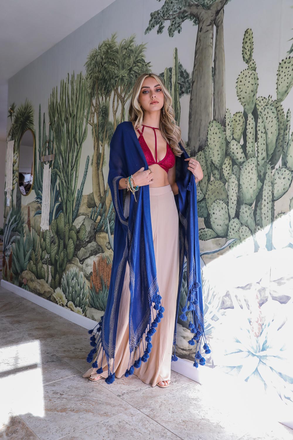 Longline Tassel Border Kimono – Chic & Breezy