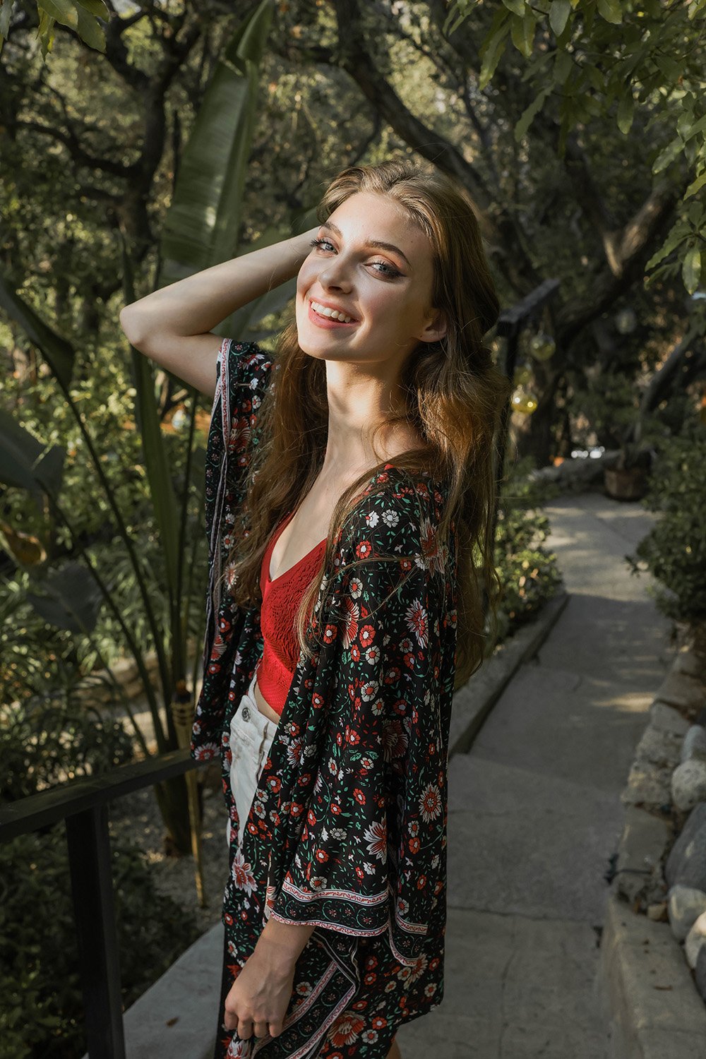 Blossom Tie Front Kimono Wrap-Soul Flow Apparel