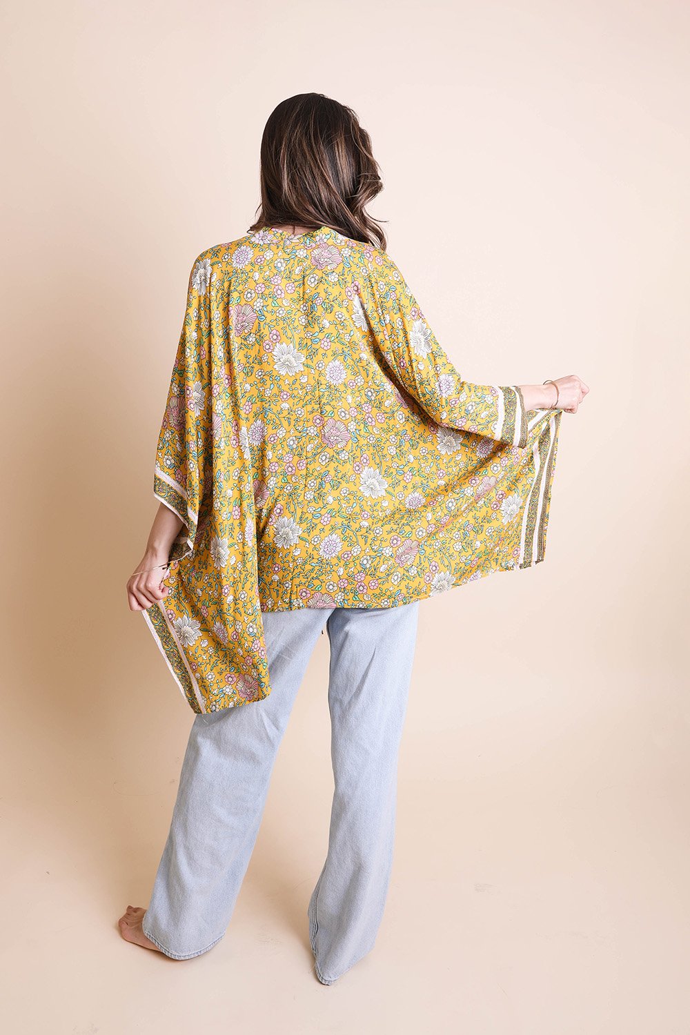 Blossom Tie Front Kimono Wrap-Soul Flow Apparel