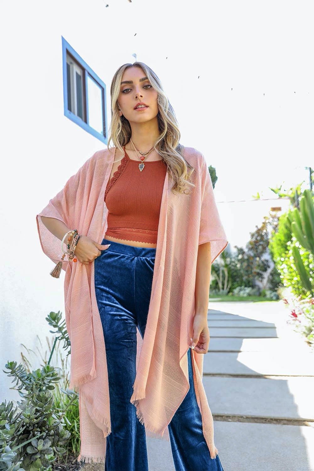 Diamond Embroidered Kimono-Soul Flow Apparel