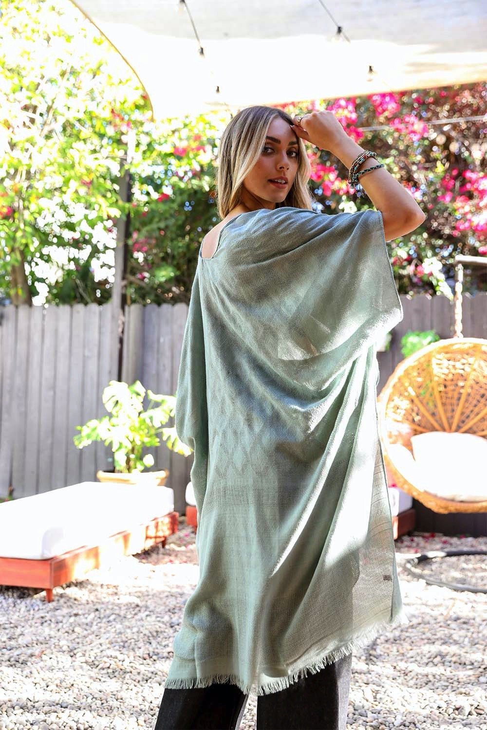 Diamond Embroidered Kimono-Soul Flow Apparel