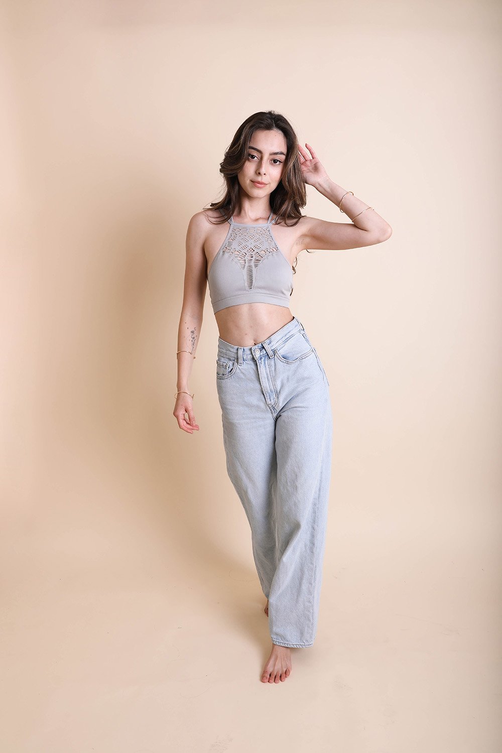 Floral Cutout Seamless High Neck-Soul Flow Apparel