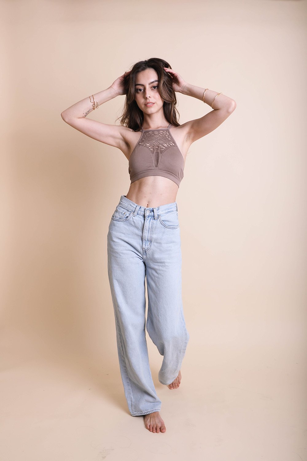 Floral Cutout Seamless High Neck-Soul Flow Apparel
