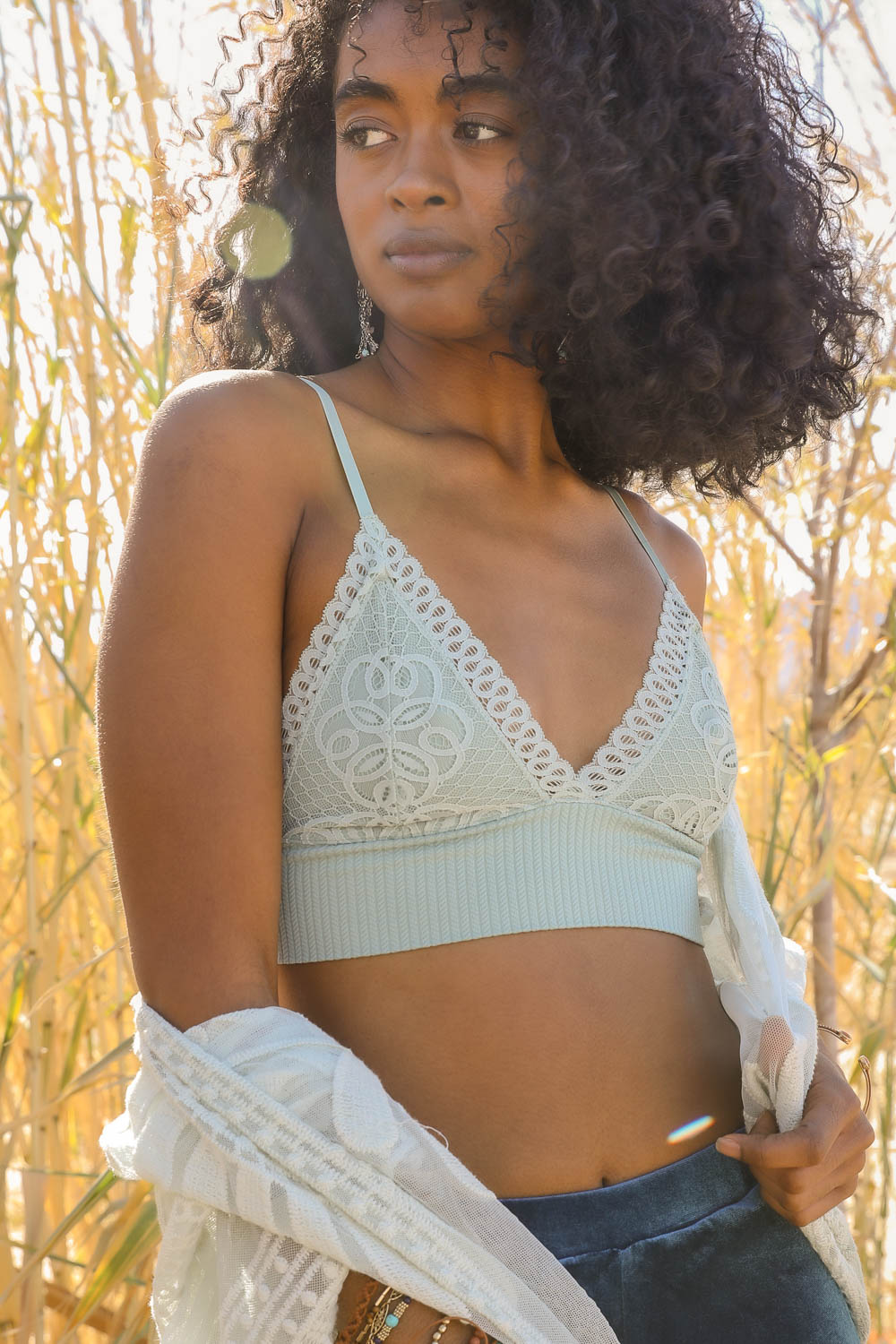 Waistband Loop Lace Brami – Feminine Stretchy Cami Top-Soul Flow Apparel