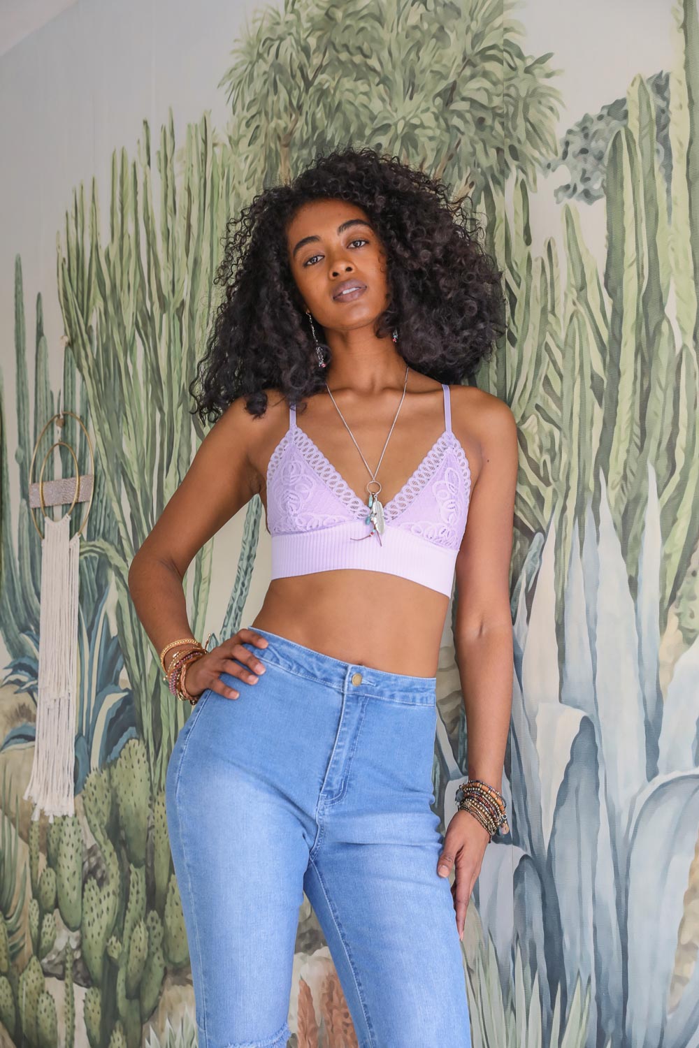 Waistband Loop Lace Brami – Feminine Stretchy Cami Top-Soul Flow Apparel