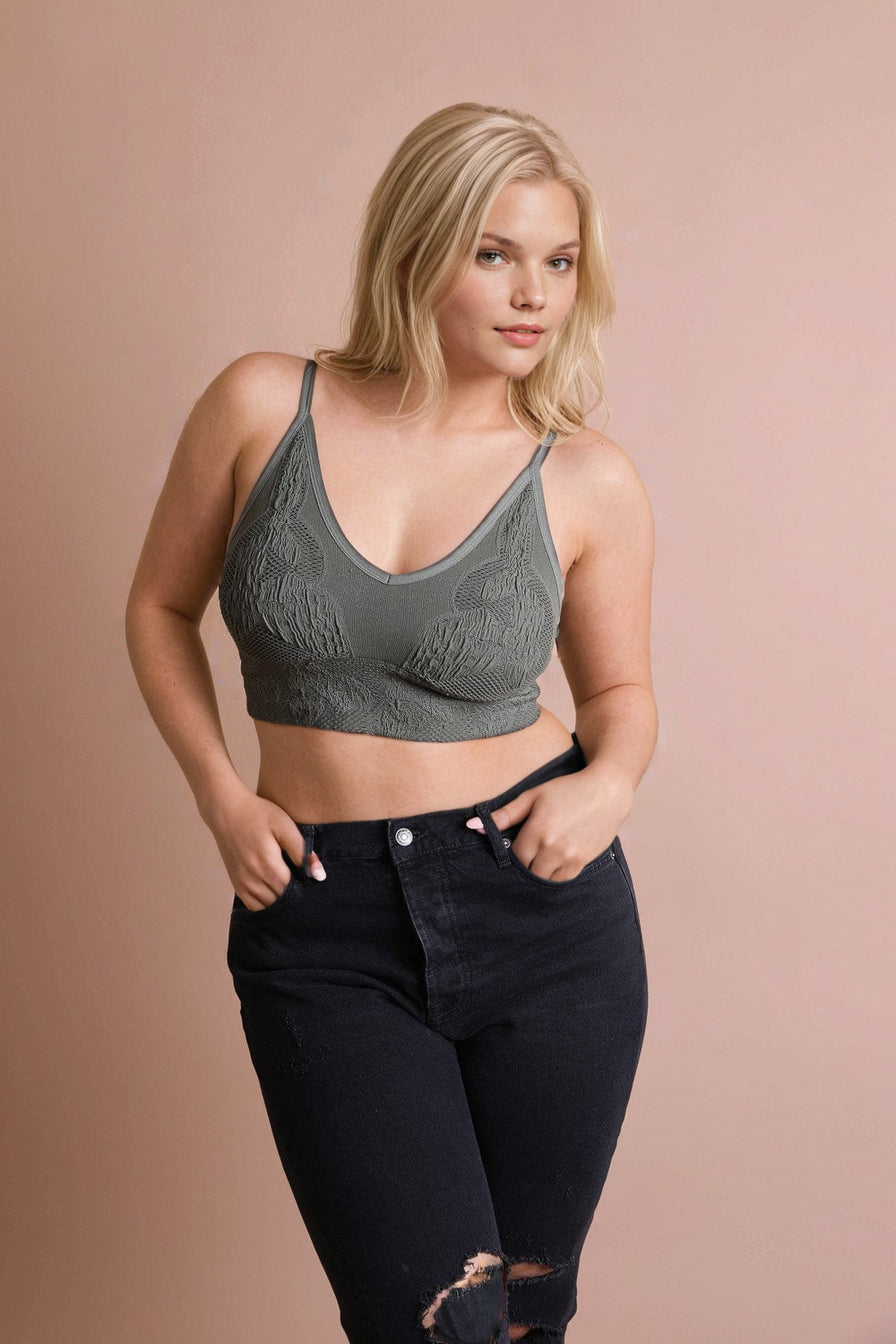 Seamless Padded Textured Brami Plus Size-Soul Flow Apparel