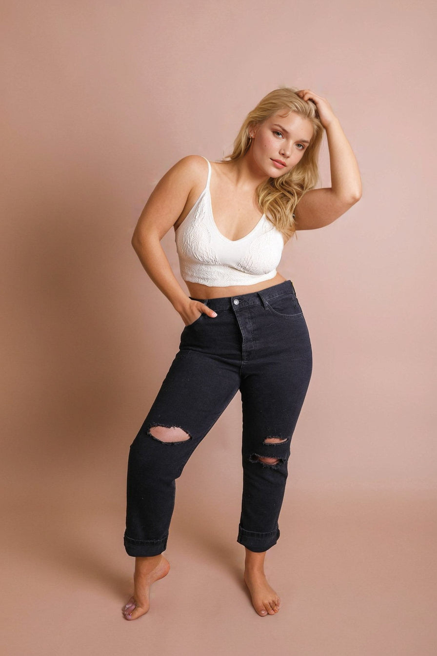 Seamless Padded Textured Brami Plus Size-Soul Flow Apparel