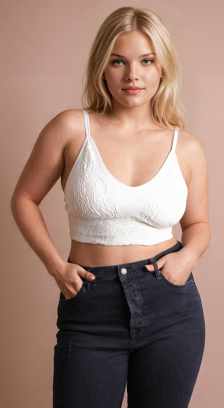 Seamless Padded Textured Brami Plus Size-Soul Flow Apparel