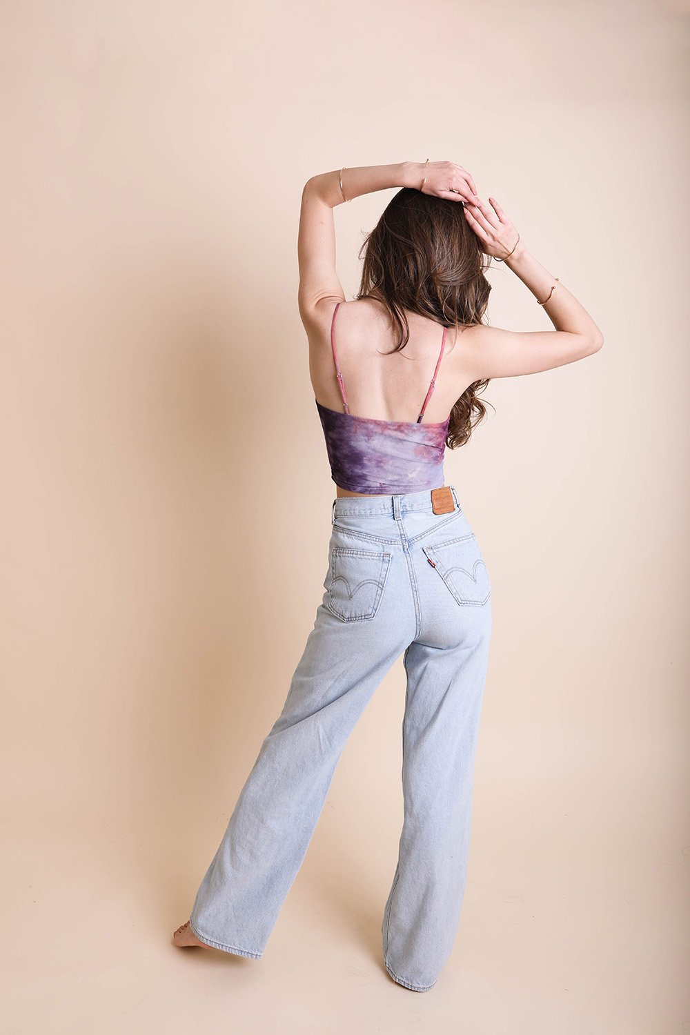 Tie Dye Mesh Keyhole Brami-Soul Flow Apparel