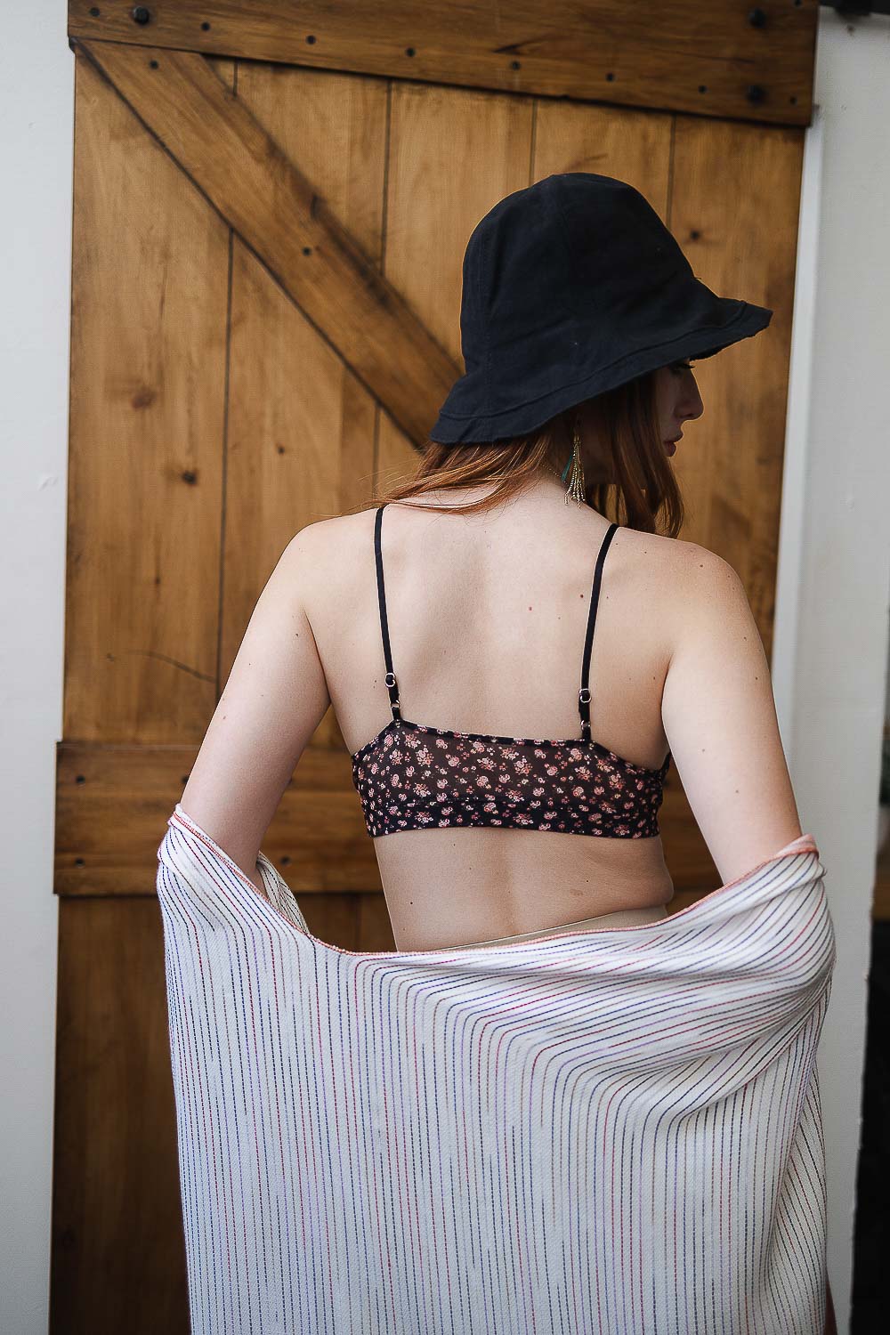 Ditsy Floral Mesh Lace Trim Bralette-Soul Flow Apparel