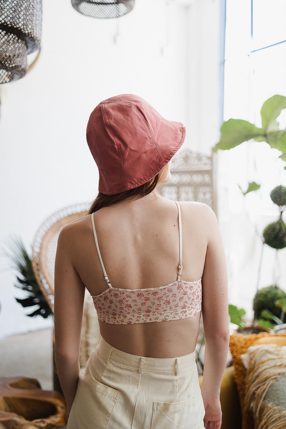 Ditsy Floral Mesh Lace Trim Bralette-Soul Flow Apparel