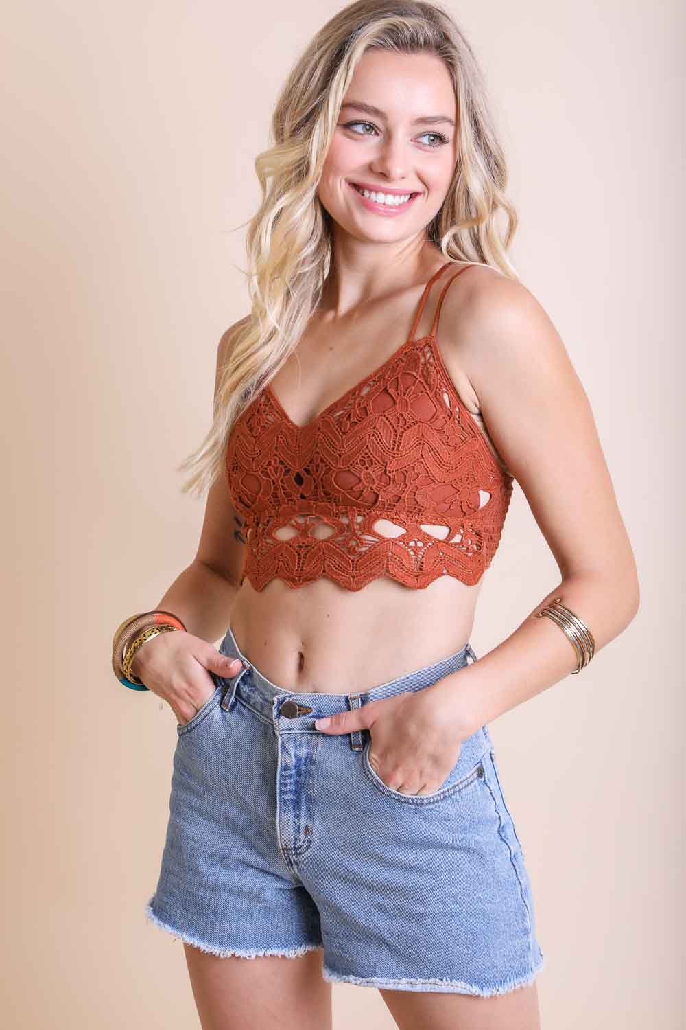 Cotton Crochet Longline Bralette-Soul Flow Apparel