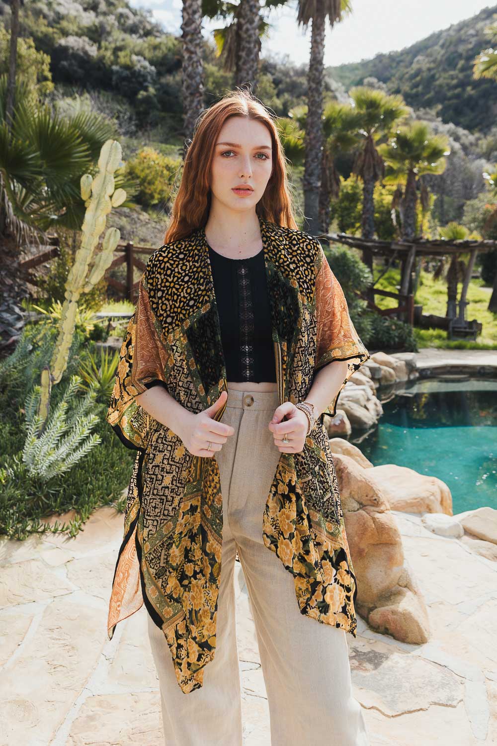 Boho Bliss Burnout Velvet Kimono-Soul Flow Apparel