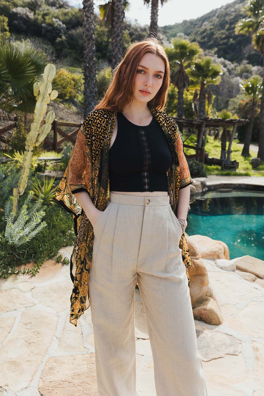 Bohemian Burnout Velvet Kimono-Soul Flow Apparel
