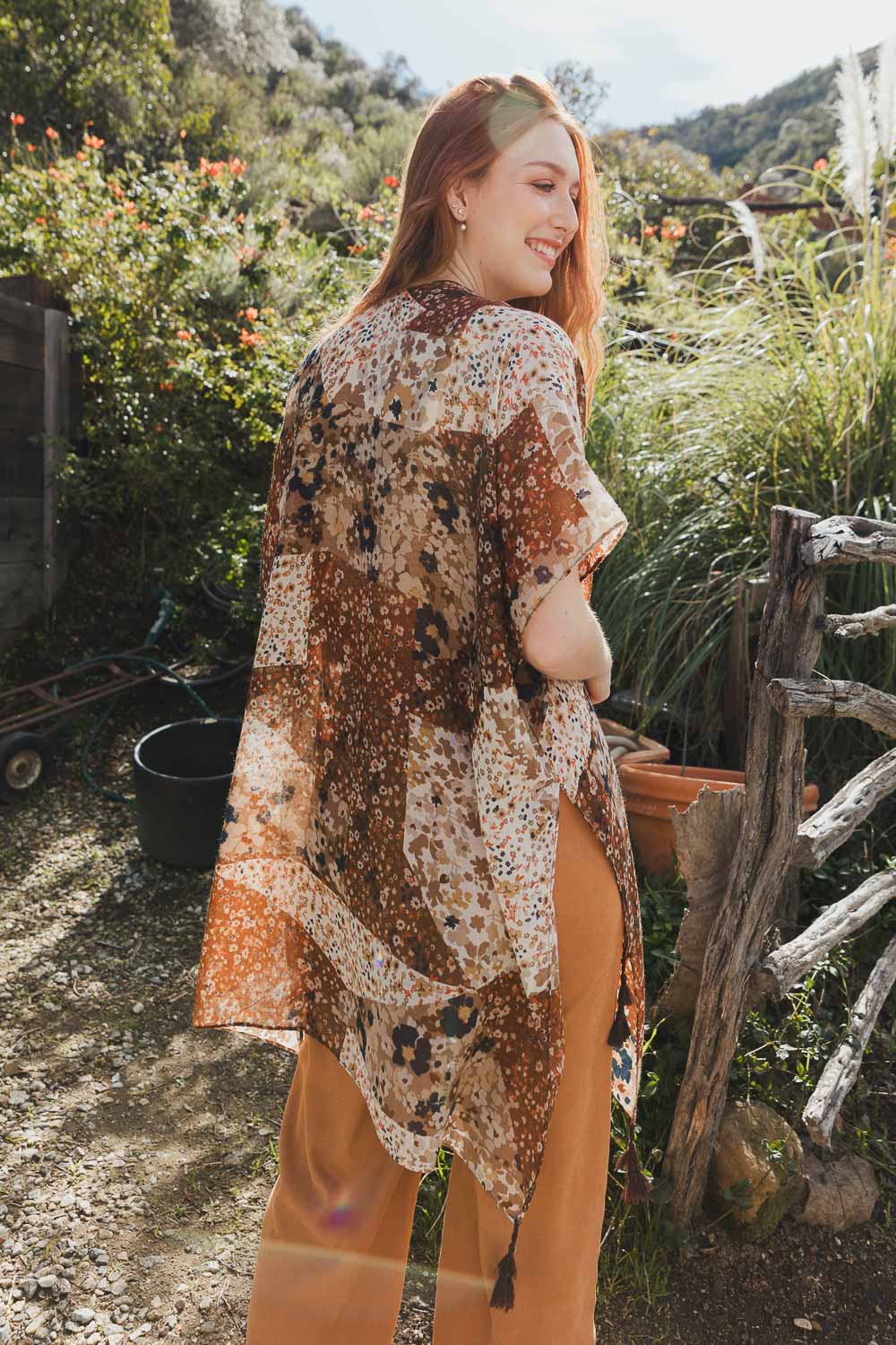 Allover Floral Print Kimono-Soul Flow Apparel