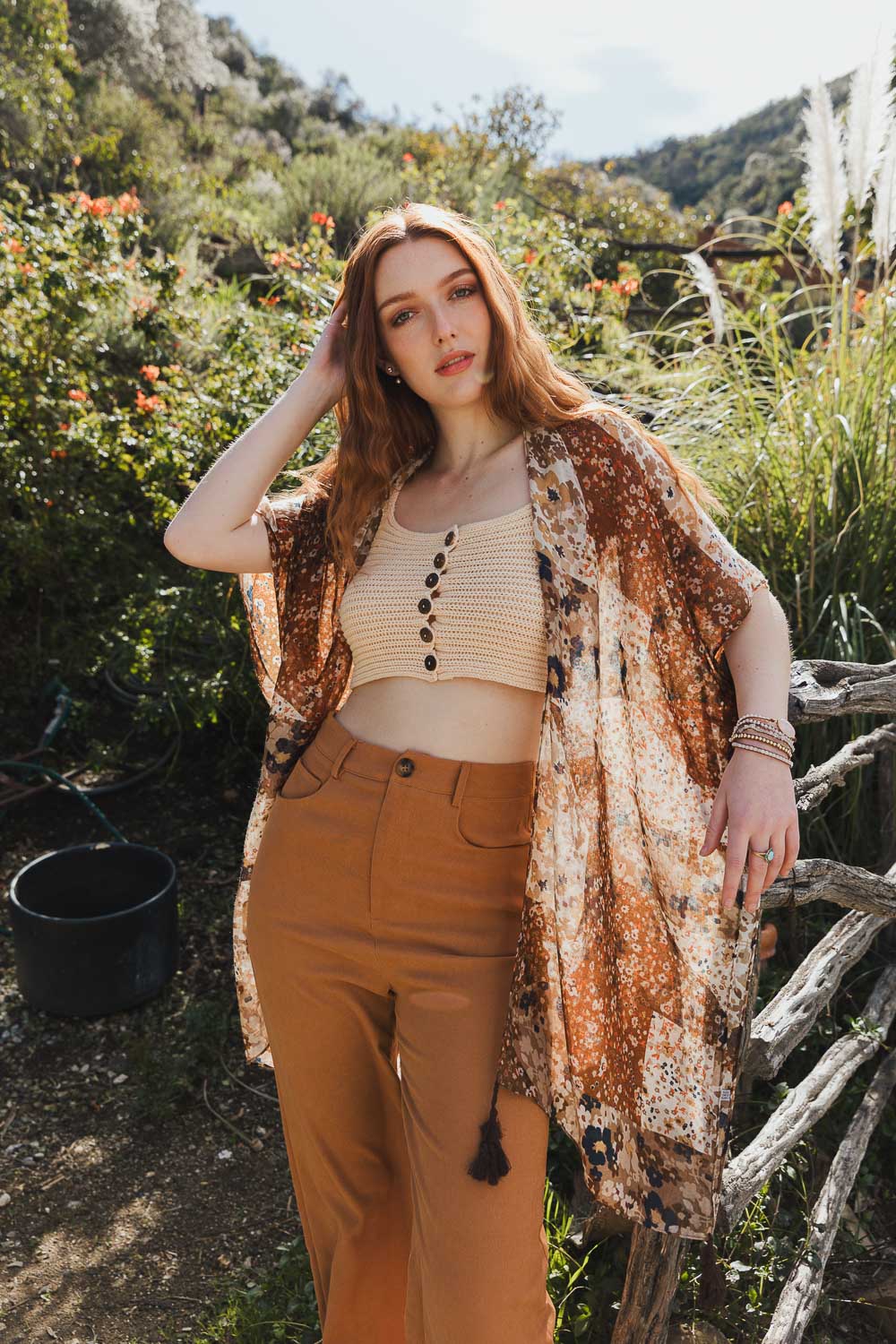 Allover Floral Print Kimono-Soul Flow Apparel