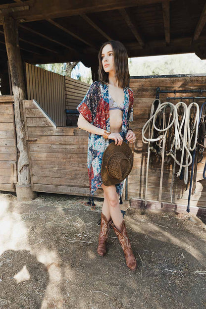 Allover Floral Print Kimono-Soul Flow Apparel