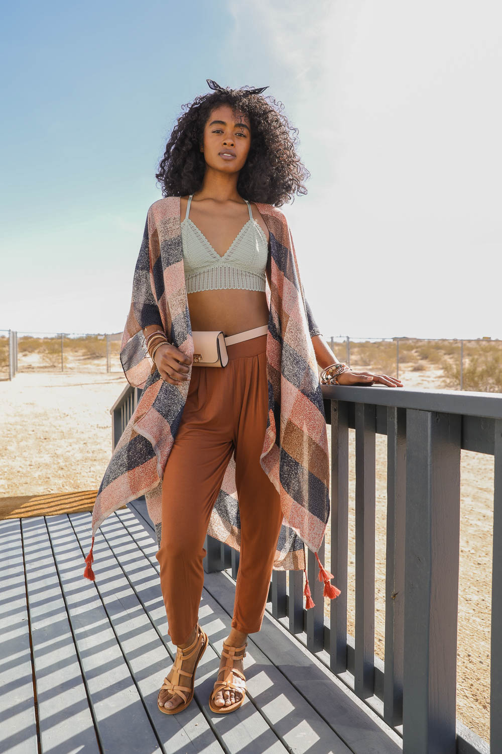 Multi-color Buffalo Checkered Kimono-Soul Flow Apparel