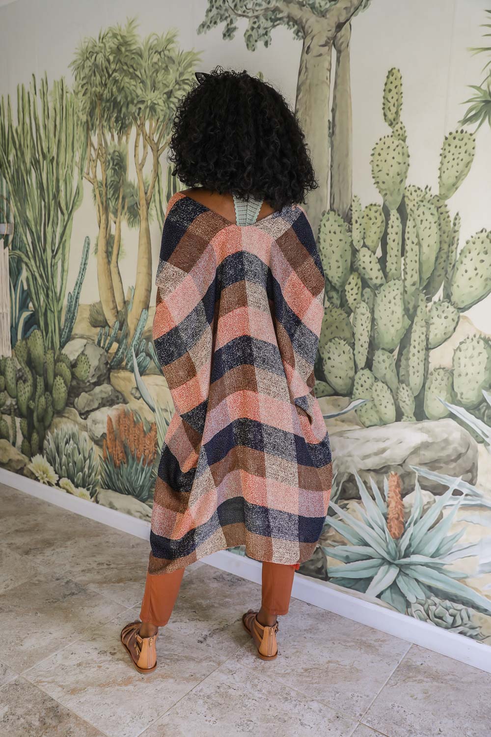 Multi-color Buffalo Checkered Kimono-Soul Flow Apparel