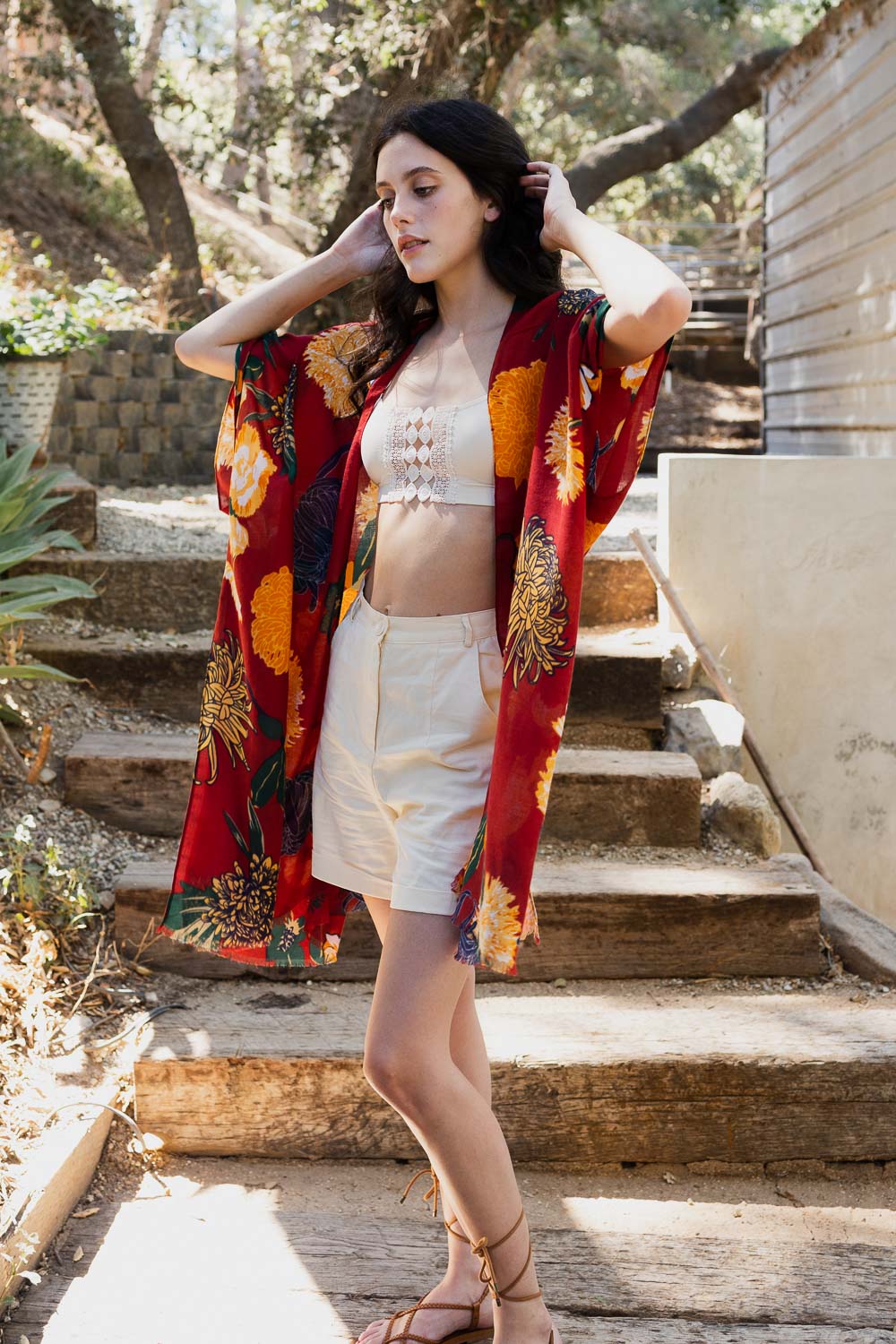 Floral Motif Combo Kimono-Soul Flow Apparel