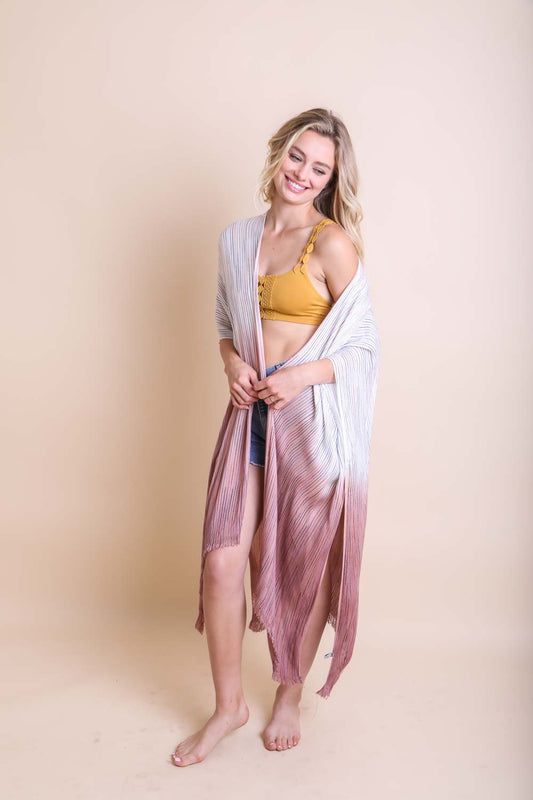 Ombre Vertical Stitched Kimono-Soul Flow Apparel