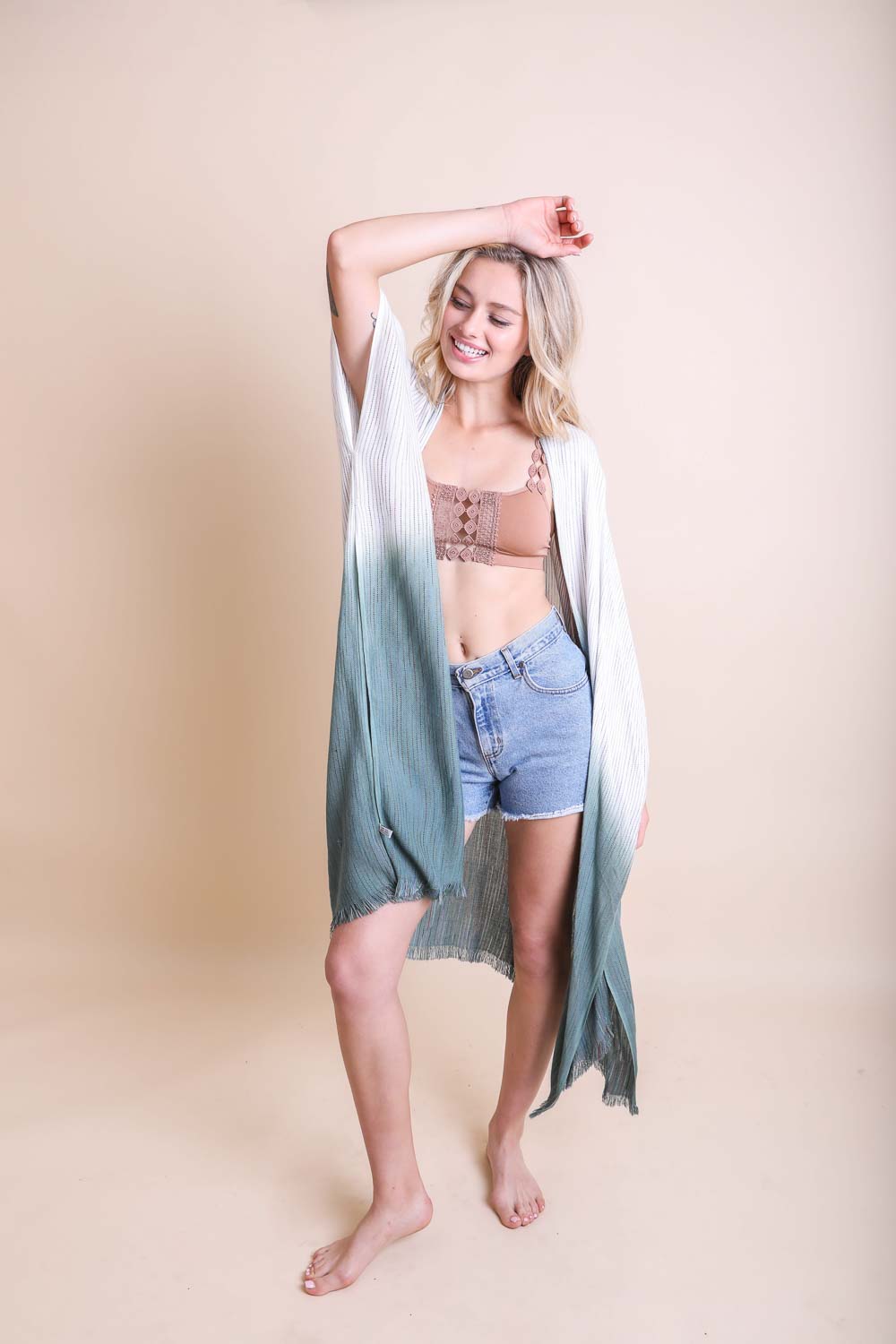 Ombre Vertical Stitched Kimono-Soul Flow Apparel