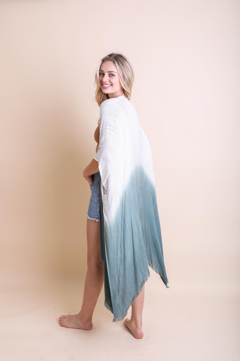 Ombre Vertical Stitched Kimono-Soul Flow Apparel