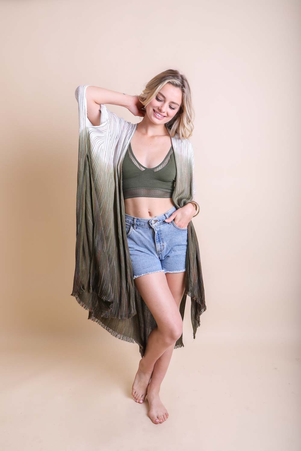 Ombre Vertical Stitched Kimono-Soul Flow Apparel