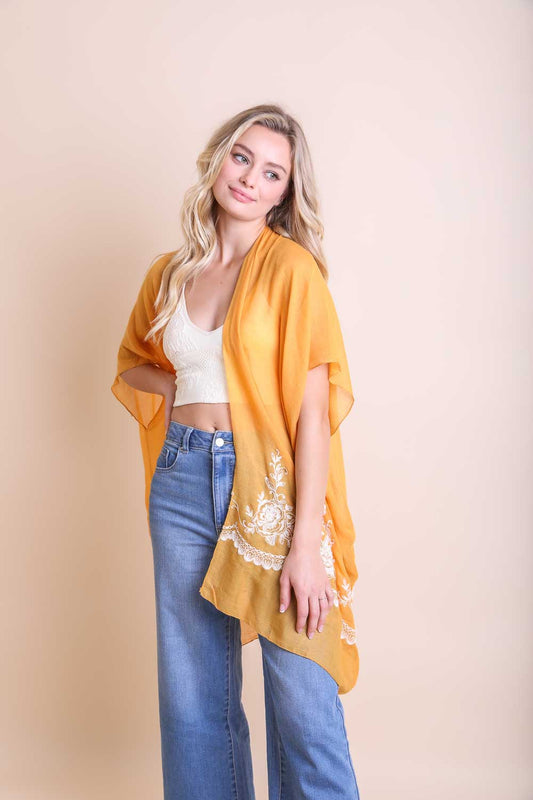 Chic Embroidered Kimono – Sophisticated Floral Design-Soul Flow Apparel