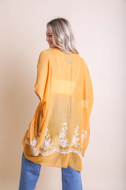 Chic Embroidered Kimono – Sophisticated Floral Design-Soul Flow Apparel
