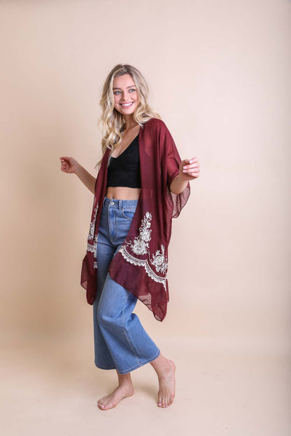 Chic Embroidered Kimono – Sophisticated Floral Design-Soul Flow Apparel