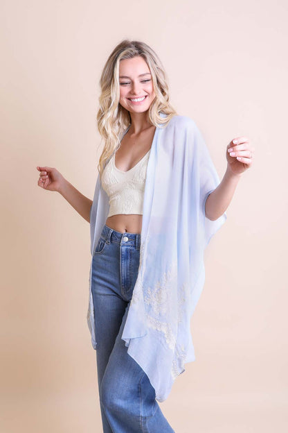 Chic Embroidered Kimono – Sophisticated Floral Design-Soul Flow Apparel
