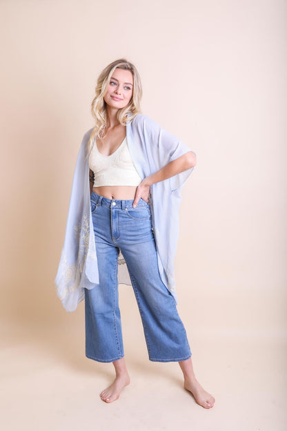 Chic Embroidered Kimono – Sophisticated Floral Design-Soul Flow Apparel