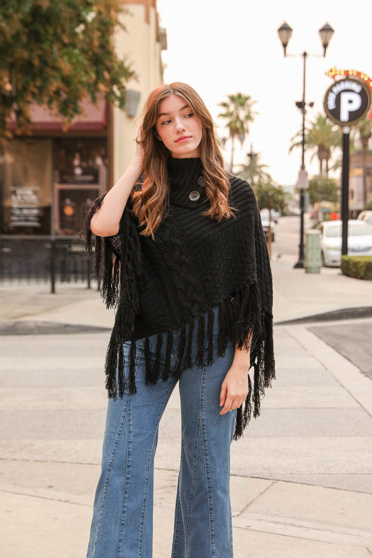 High Neck Poncho-Soul Flow Apparel