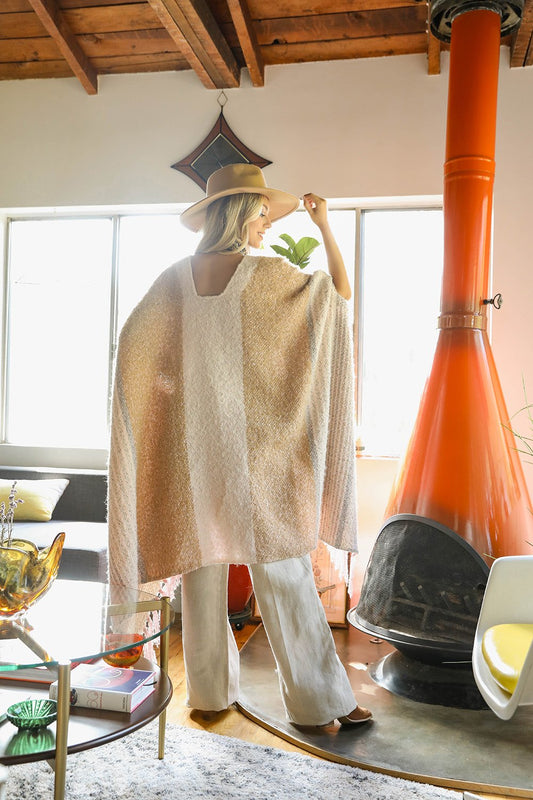 Stripe Bohemian Ruana Wrap-Soul Flow Apparel
