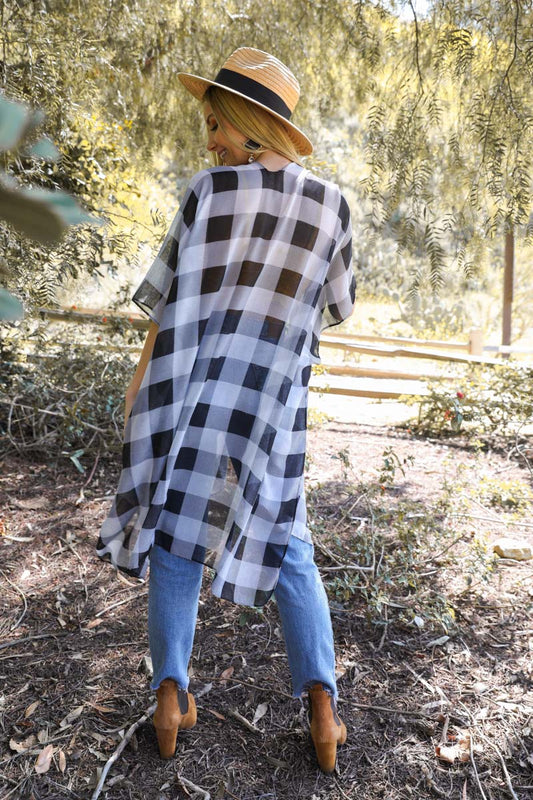 Lightweight Buffalo Check Kimono-Soul Flow Apparel