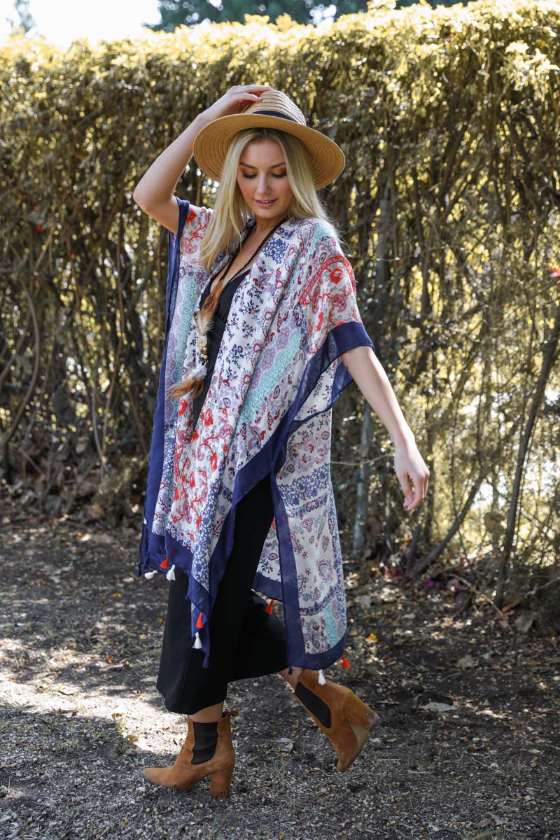 Paisley Floral Patchwork Kimono-Soul Flow Apparel