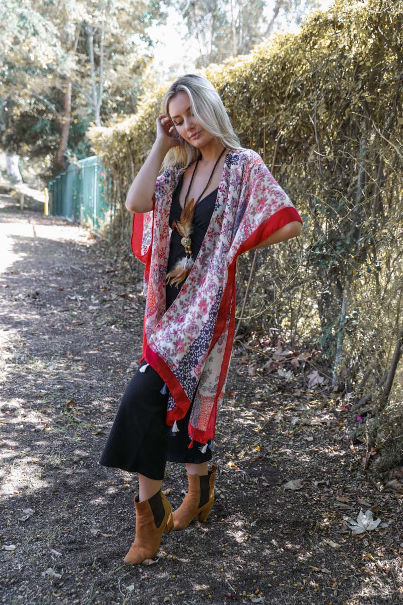 Paisley Floral Patchwork Kimono-Soul Flow Apparel