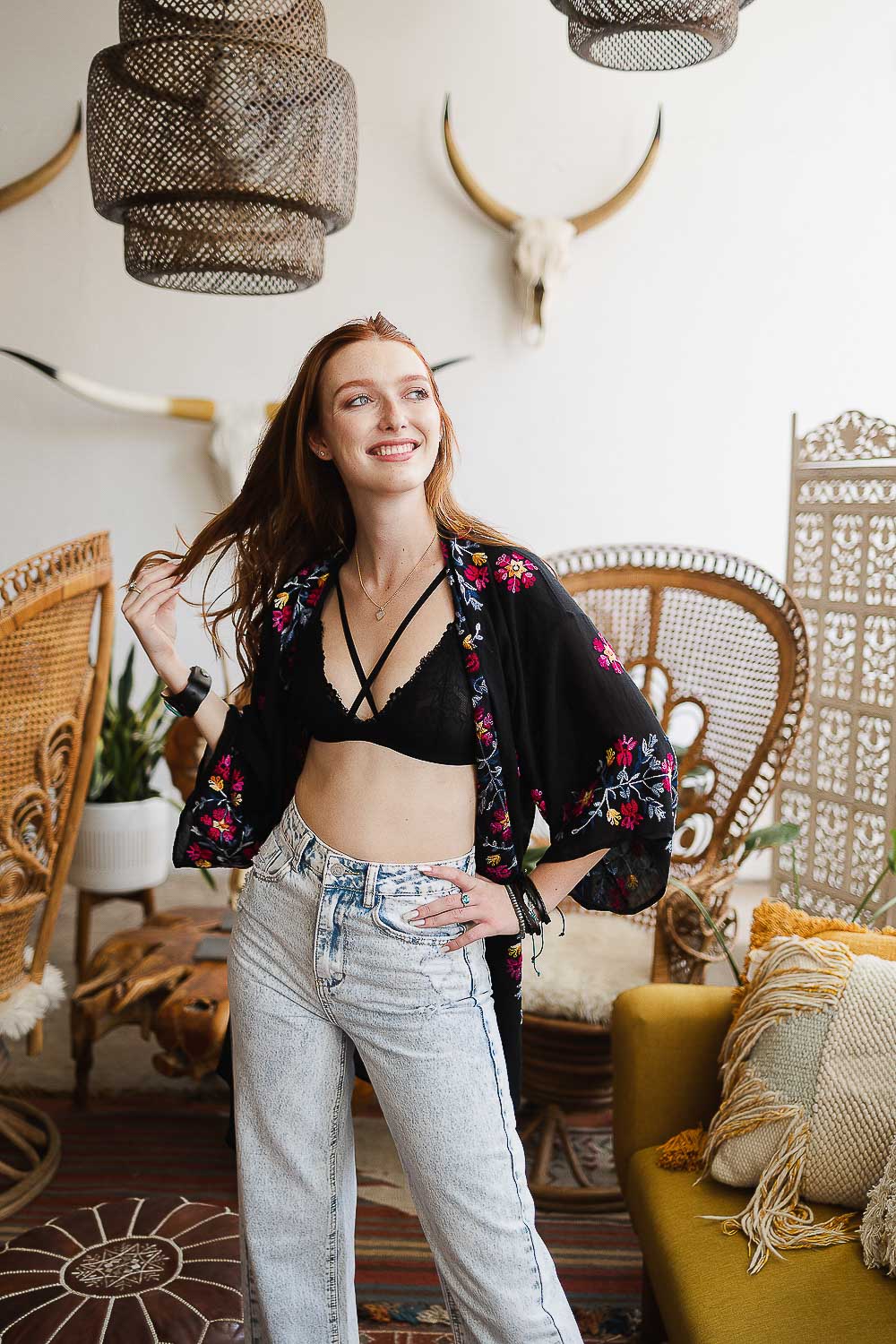 Lightweight Anemone Kimono – Floral Elegance for Any Occasion-Soul Flow Apparel