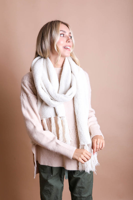 Ultra-Soft Boucle Tassel Scarf-Soul Flow Apparel