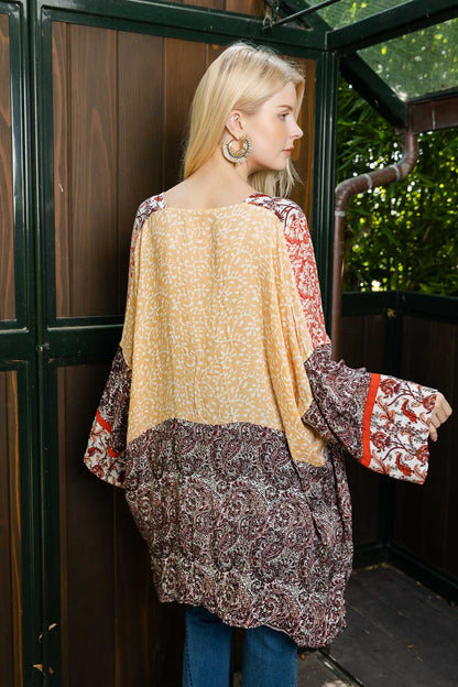 Airy Kimono With Playful Pattern-Soul Flow Apparel