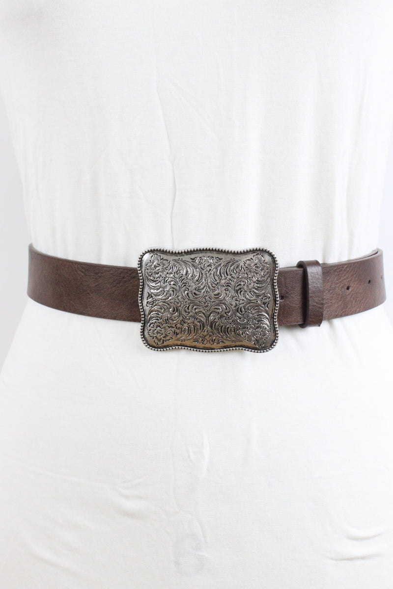 Rugged Square Buckle Belt – Western Ranch Essential ??????-Soul Flow Apparel