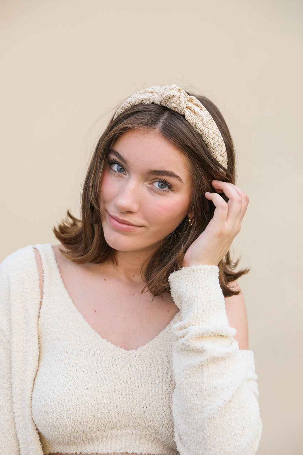 Lurex Basketwoven Top Knot Headband-Soul Flow Apparel